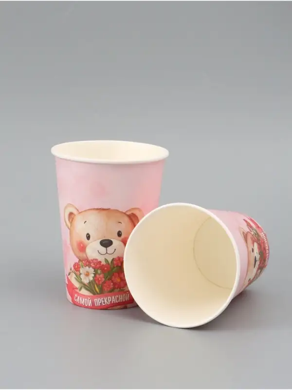 Стакан для цветов &laquo;Самой прекрасной&raquo;, мишка, 350 мл