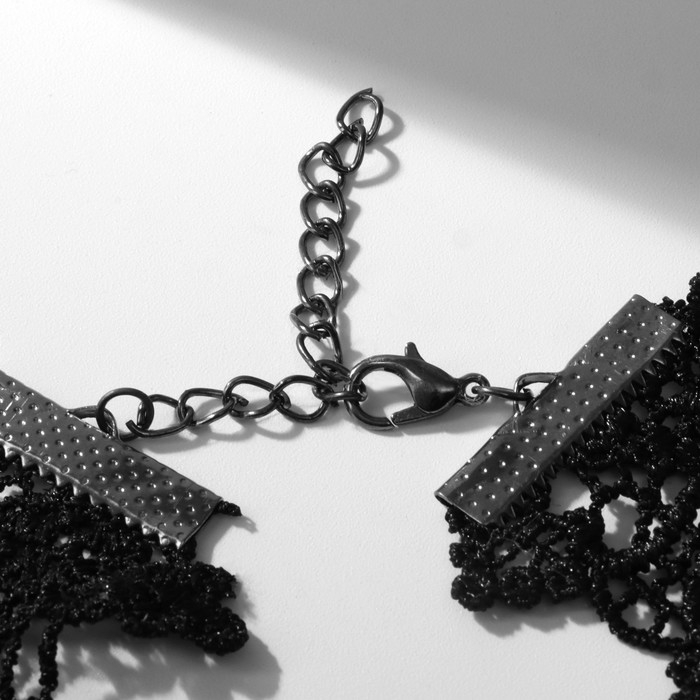 Чокер «Танго» цветок в ажуре, цвет чёрный, 30 см