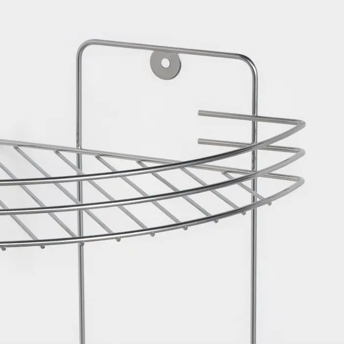 Полка для ванной угловая 2-х ярусная, 19&times;30 см, хром