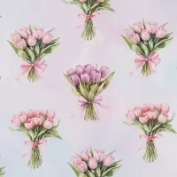 Бумага упаковочная глянцевая &laquo;Букетик цветов&raquo;, 70&times;100 см