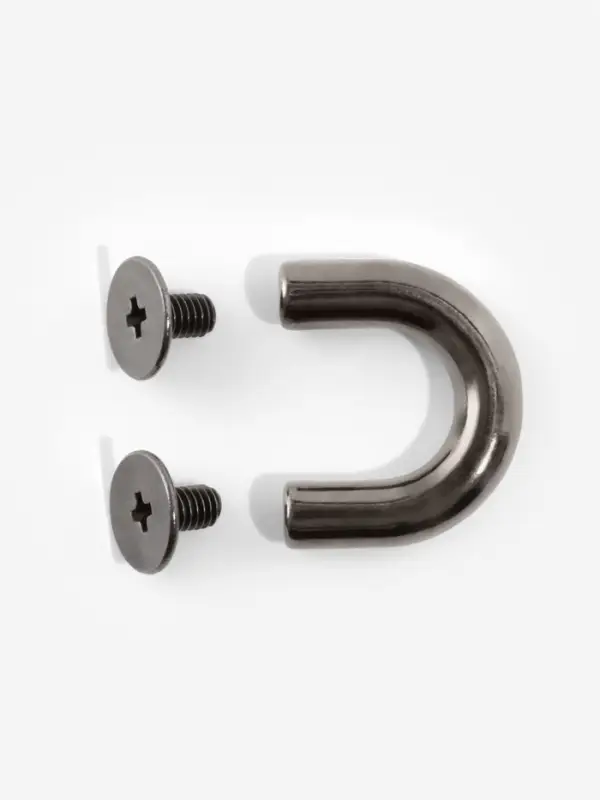 Крепления для ручек на сумку, металлические, 1.8&times;1.5&times;0.5 см, 2 шт., 4 винта, цвет чёрный никель