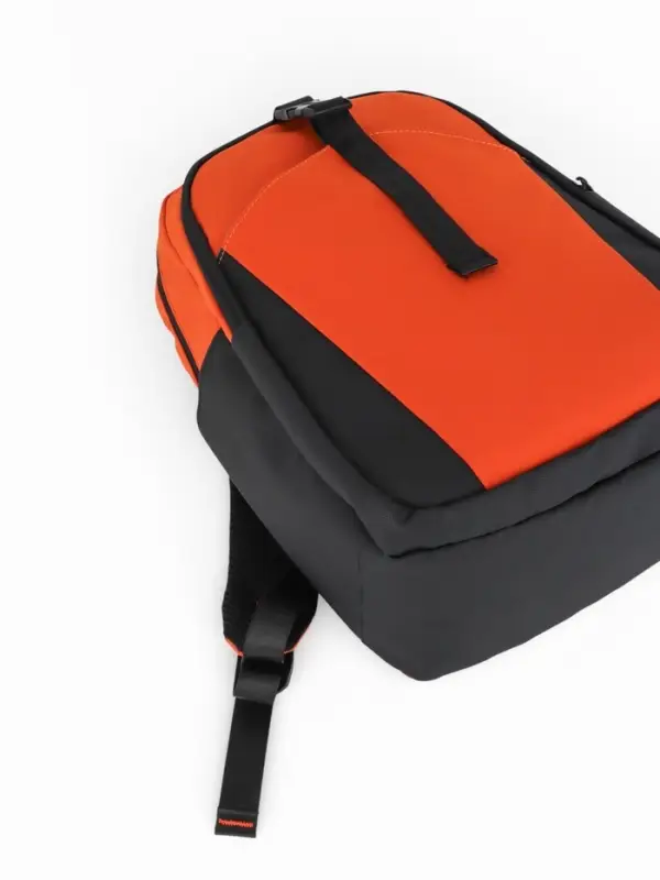 Рюкзак, 27*13*38,5 см, 2 отд 3н/карм, Комби, Водонепрон. дно, оранж/черн