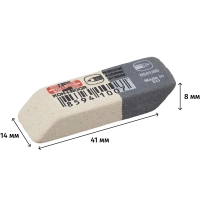 Ластик KOH-I-NOOR 6541/80, 41х14х8мм для графита и чернил серо-белый