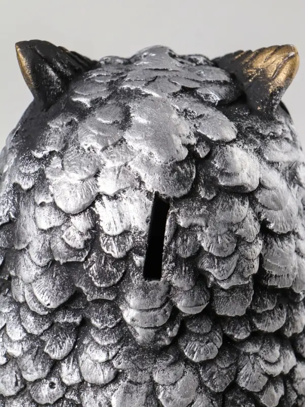 Копилка для денег &laquo;Филин Филя&raquo;, гипс, 13&times;13&times;20 см, серебро с бронзой