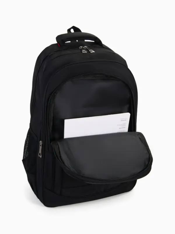 Рюкзак молодёжный, 2 отдела на молнии, 4 кармана, 37&times;17&times;54 см, чёрный