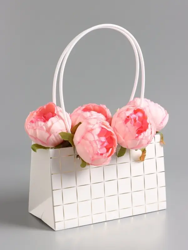 Сумка для цветов влагостойкая, белая, 22x10.5x13.5±5% см Сумка для цветов влагостойкая, белая, 22x10.5x13.5±5% см