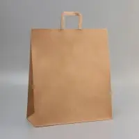 Пакет бумажный крафт 90 г/м², плоская ручка, 40×15×45 см