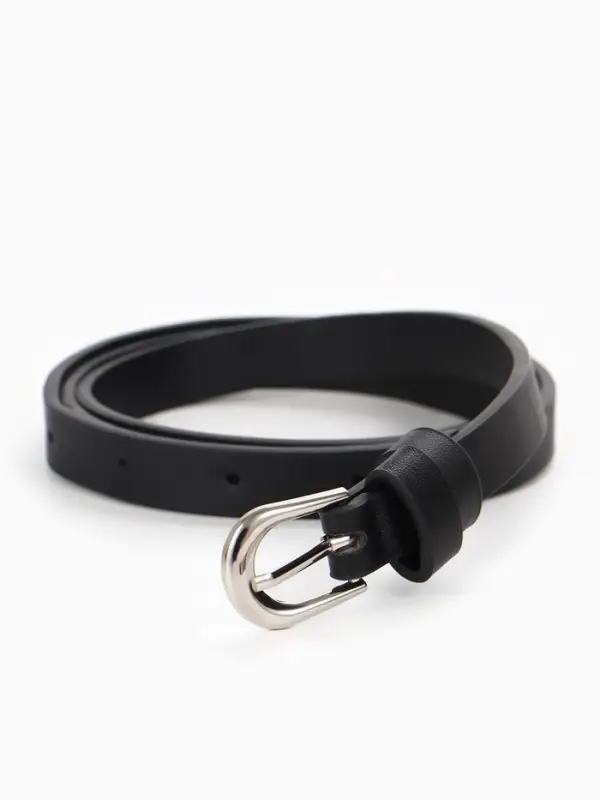 Ремень женский, пряжка металл, 1 прокол, 1.4&times;105 см, чёрный