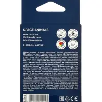 Восковые мелки 8 цветов, ErichKrause Kids Space Animals, трёхгранные