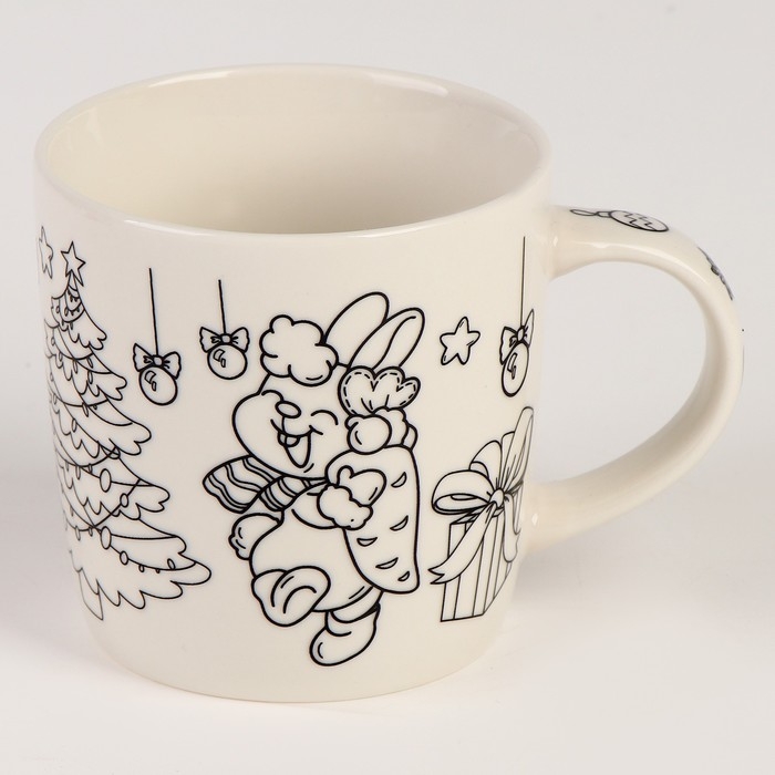 Кружка под раскраску с мягкой игрушкой на новый год «Снеговик», 300 мл, новогодний набор для творчества Кружка под раскраску с мягкой игрушкой на новый год «Снеговик», 300 мл, новогодний набор для творчества