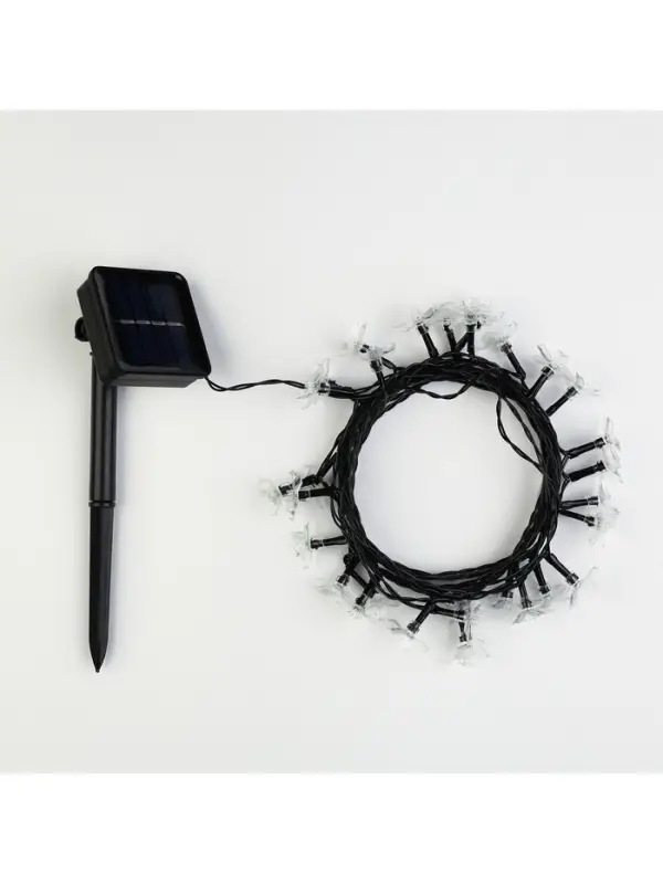 Гирлянда &laquo;Нить&raquo;, 4.5 м, уличная, с насадками &laquo;Ромашка&raquo;, IP44, 30 LED, 2 режима, солнечная батарея, тёмная нить, свечение мульти