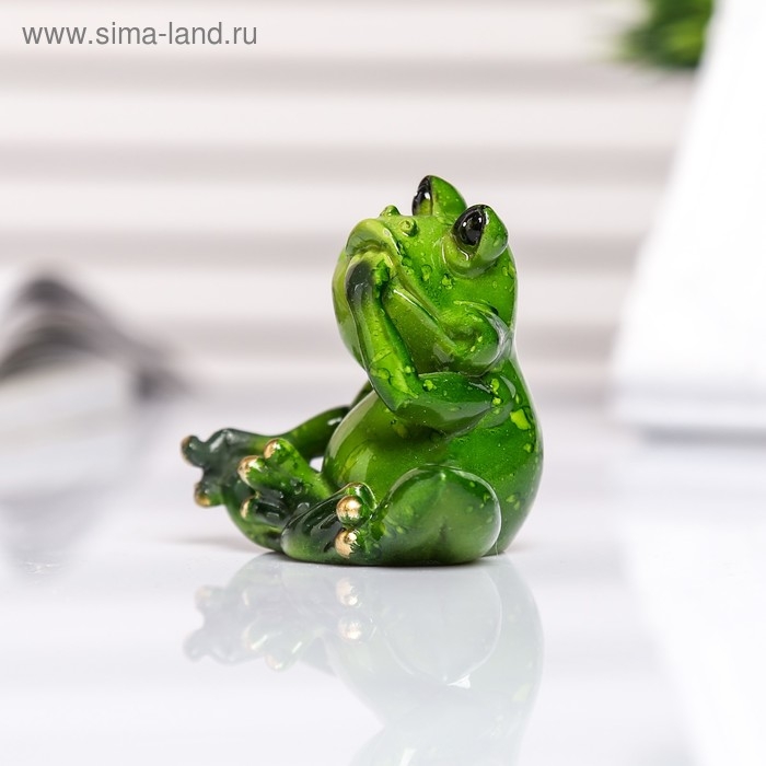 Сувенир полистоун лак Сувенир полистоун лак "Лягуха отдыхает" МИКС 3,5х6х5 см