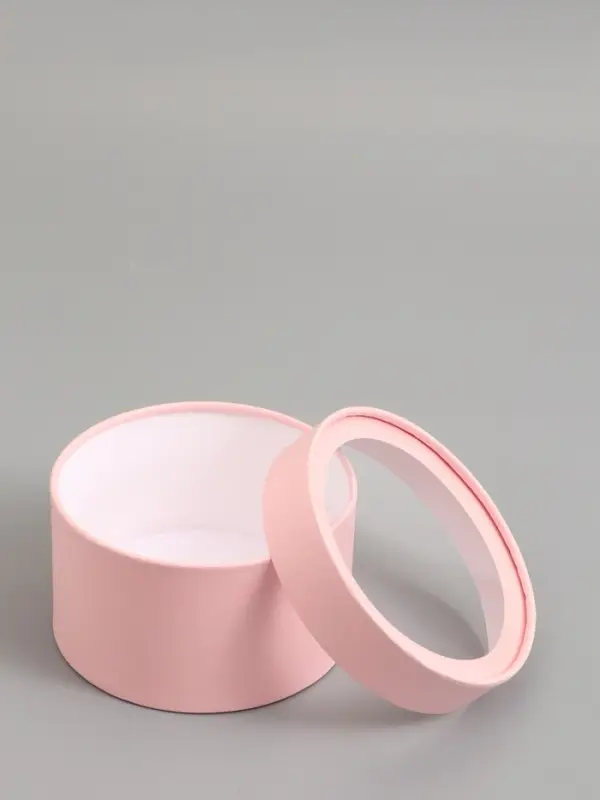 Подарочная коробка розовая, завальцованная с окном, 16 х 11 см