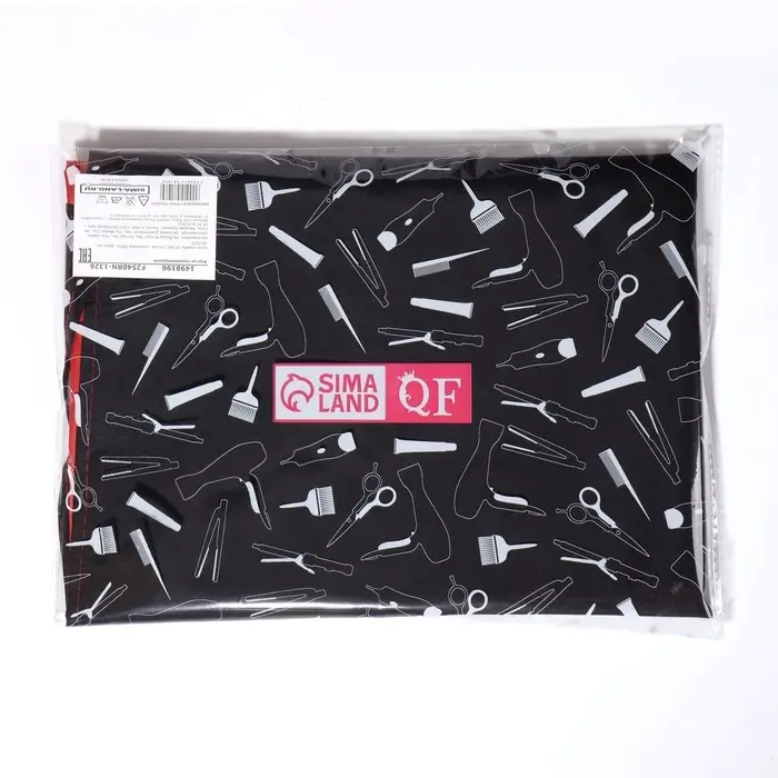 Фартук для мастера, 62&times;80(&plusmn;1) см, с карманом, чёрный/красный