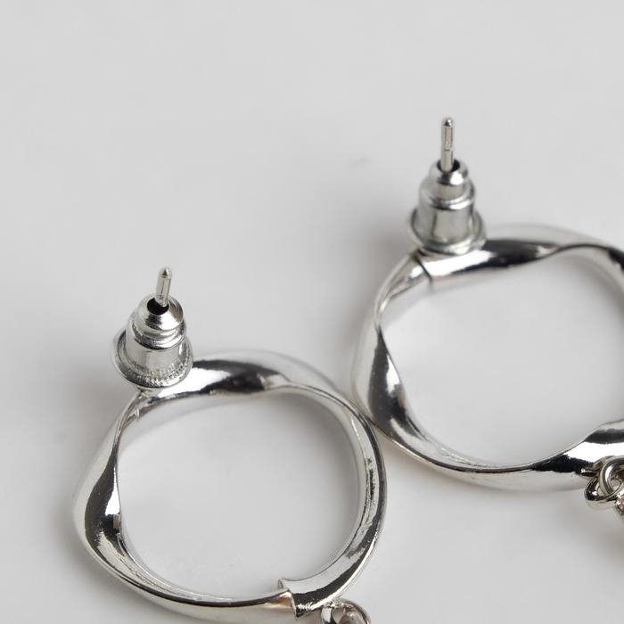 Серьги со стразами «Сиа» капли, цвет белый в серебре Серьги со стразами «Сиа» капли, цвет белый в серебре