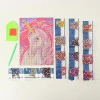 Алмазная мозаика с частичным заполнением на холсте &laquo;Единорог&raquo;, 15&times;21 см
