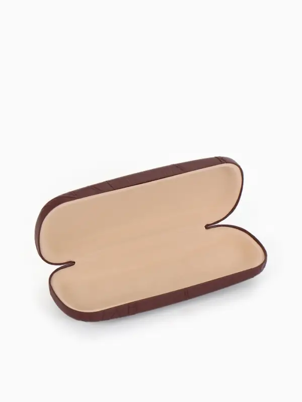 Футляр для очков на хлопушке, размер 16&times;5.8&times;3 см, коричневый