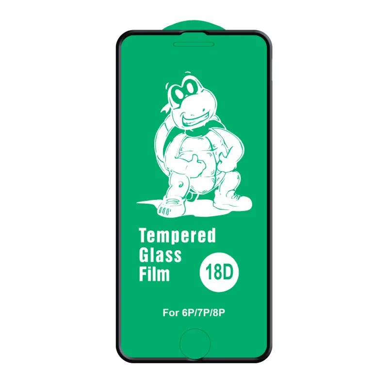 Защитное стекло для iPhone 7/8 Plus 18D черное усиленные края без упаковки