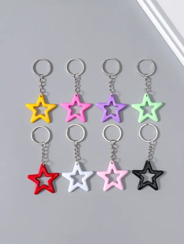 Брелок пластик "Яркая звезда" МИКС 4,5х4,7 см