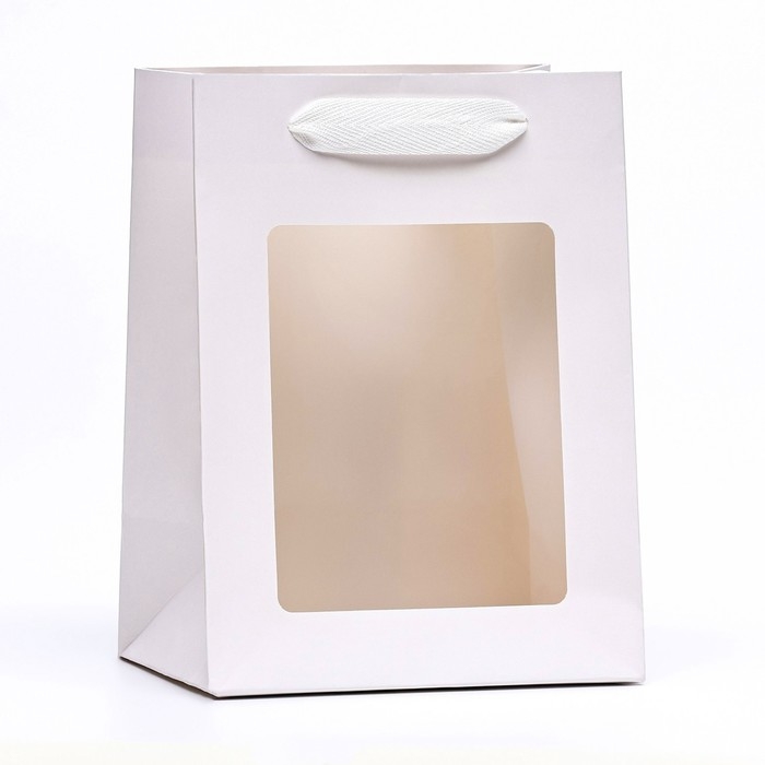 Пакет подарочный, с окном, 20 х 15 х 10 см, белый, 1шт. Пакет подарочный, с окном, 20 х 15 х 10 см, белый, 1шт.
