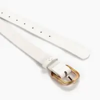 Ремень женский, 2.7&times;105 см, золотистая пряжка, 1 прокол, белый