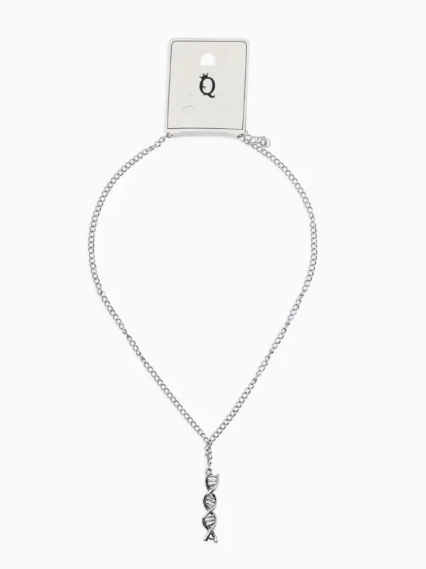 Кулон на цепочке &laquo;ДНК&raquo;, L=42 см, цвет чернёное серебро