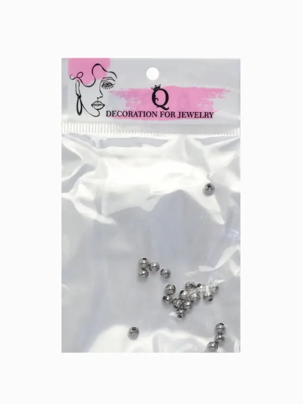 Кримп - зажимная бусина, 4 мм, набор 20 шт. цвет серебро