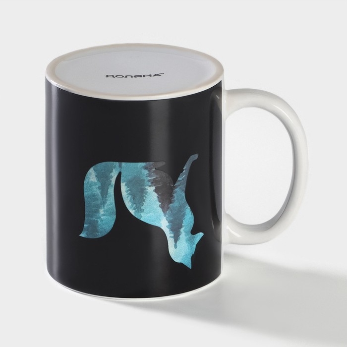 Кружка - хамелеон керамическая Доляна «Таинственная лиса», 350 мл, цвет белый Кружка - хамелеон керамическая Доляна «Таинственная лиса», 350 мл, цвет белый