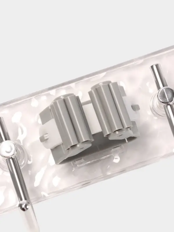 Держатель для швабр настенный самоклеящийся, прозрачная основа, 4 отделения, 42.5&times;6&times;6 см