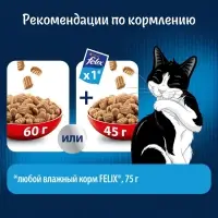 Сухой корм Felix &laquo;Двойная вкуснятина&raquo; для кошек, мясо, 1.3 кг