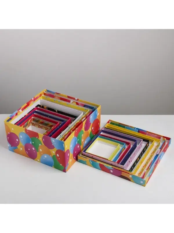 Набор коробок 10 в 1, упаковка подарочная, &laquo;Поздравления&raquo;, 10&times;10&times;6‒28&times;28&times;15 см