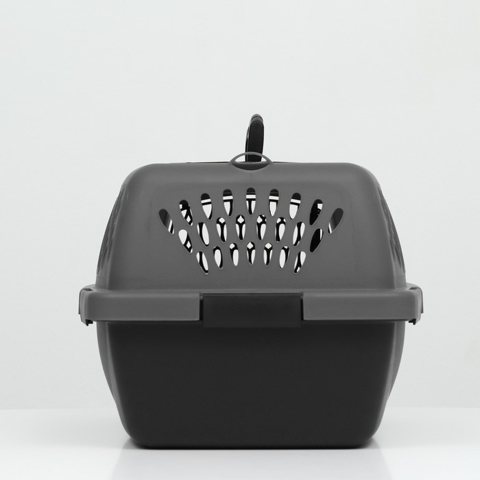 Переноска для животных с пластиковой дверью, 40 х 32 х 26, серая Переноска для животных с пластиковой дверью, 40 х 32 х 26, серая