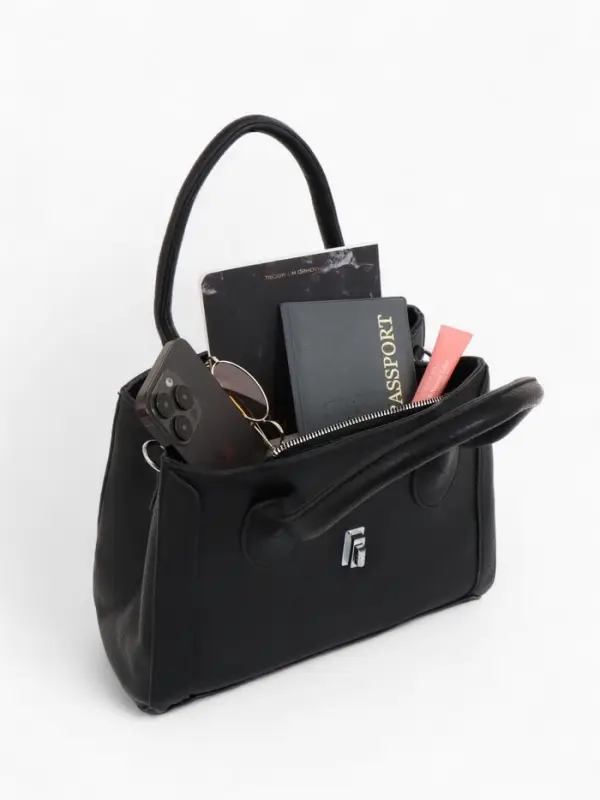 Сумка женская тоут TEXTURA на молнии, 31&times;11&times;21 см, чёрная