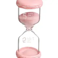 Песочные часы на 5 минут &laquo;Макарун&raquo;, 4.4&times;9.8 см, розовые