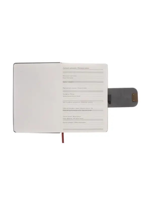 Ежедневник недатированный формат А5, с хлястиком, 96л, линия, пвх, Серый Ежедневник недатированный формат А5, с хлястиком, 96л, линия, пвх, Серый