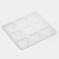 Форма для шоколада Доляна &laquo;Сердечки&raquo;, силикон, 20&times;17.5&times;0.6 см, 9 ячеек (5.5&times;5 см), прозрачная