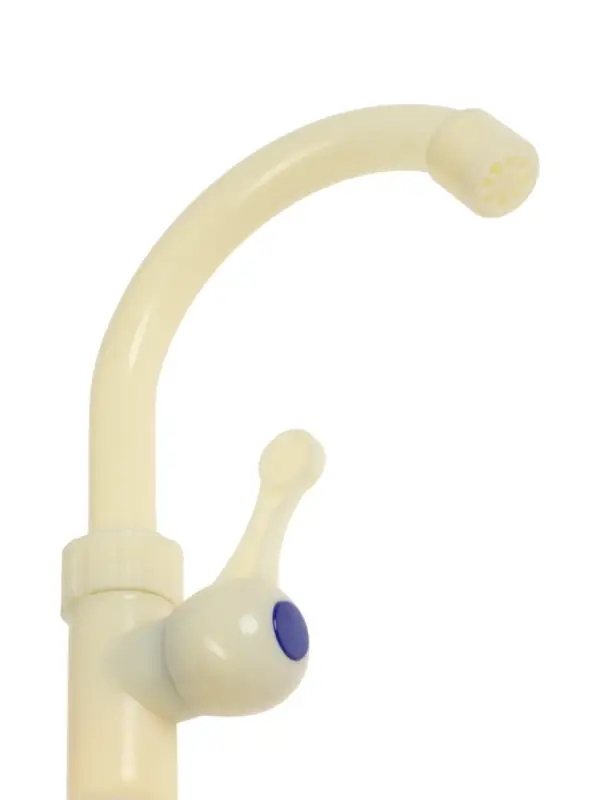 Кран на одну воду ZEIN Z2020, плоская ручка, пластик, R-образный излив, цвет &laquo;рисовый&raquo;