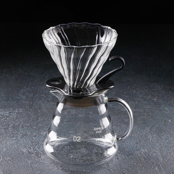 Пуровер стеклянный для заваривания кофе «Арабика», 600 мл Пуровер стеклянный для заваривания кофе «Арабика», 600 мл