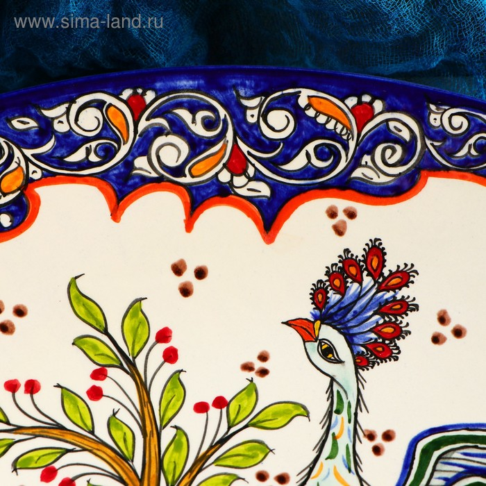 Ляган Риштанская Керамика  Ляган Риштанская Керамика "Жар птица", 42 см