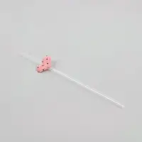 Трубочки для коктейля «Сердечки», розовые (набор 6 шт)