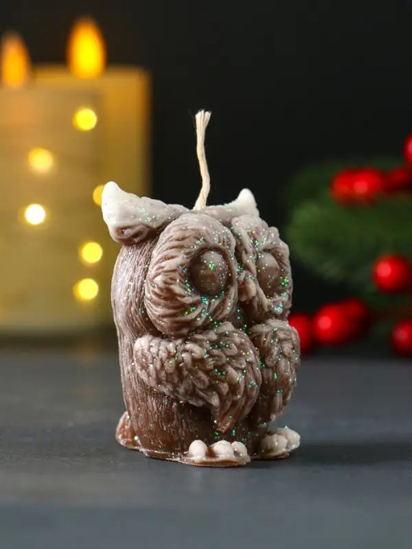 Свеча новогодняя "Филюшка" 50х65 мм, коричневый