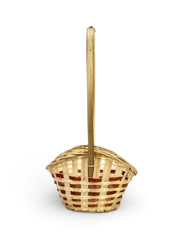 Корзина плетёная для хранения &laquo;Ладья&raquo;, 24&times;17&times;8 см, бамбук, с ручкой, бежевая