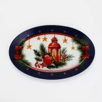 Блюдо сервировочное овальное &laquo;Новогодняя композиция&raquo;, 24.5&times;15&times;2 см