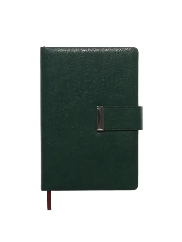 Ежедневник недатированный формат А5, с хлястиком, 112л, линия, пвх, Зеленый Ежедневник недатированный формат А5, с хлястиком, 112л, линия, пвх, Зеленый