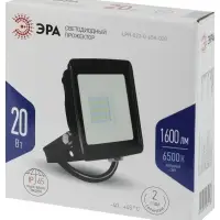 Прожектор светодиодный ДО-20 Вт 6500К 1600 Лм IP65 черный 20w холодный 200-240В LPR-023-0-65K-020