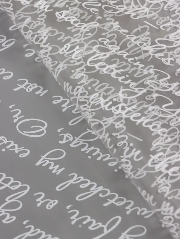 Пленка прозрачная с рисунком «Письмо по диагонали» Белое 0.7×8.2±5%м