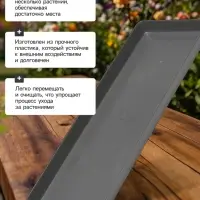 Поддон для рассады, 37&times;13.5&times;2.5 см, пластик, серый