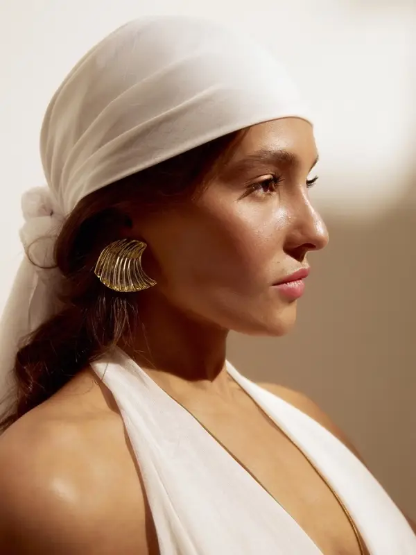 Серьги &laquo;Волна&raquo;, цвет золото