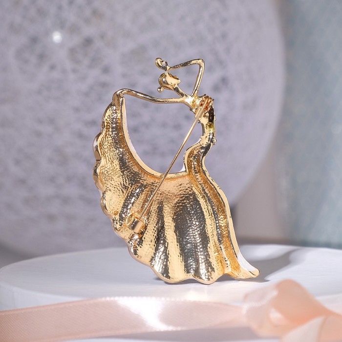 Брошь «Балерина» драма, цвет серый в чернёном золоте Брошь «Балерина» драма, цвет серый в чернёном золоте