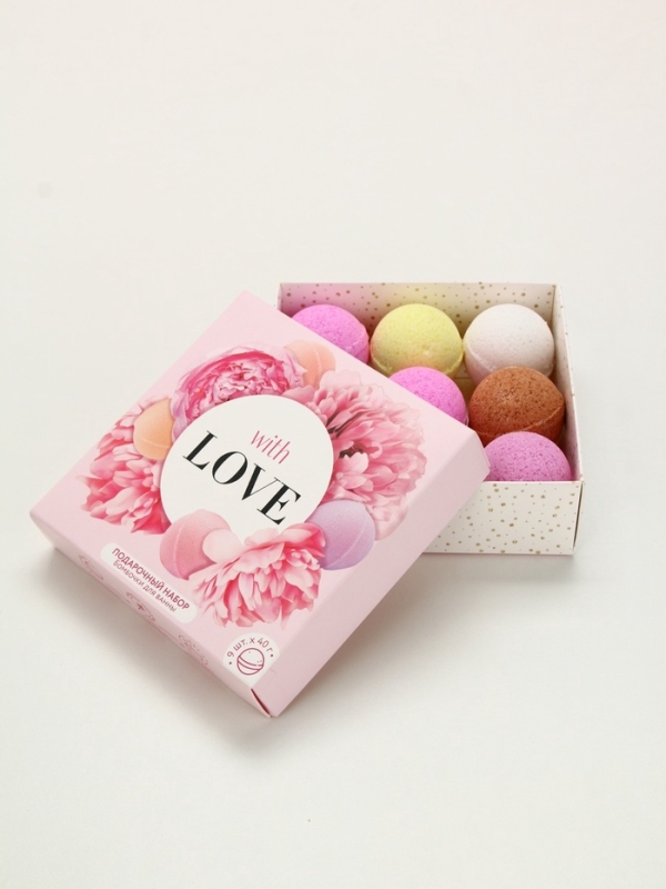 Набор бомбочек для ванны "С любовью", 9 шт по 40 г